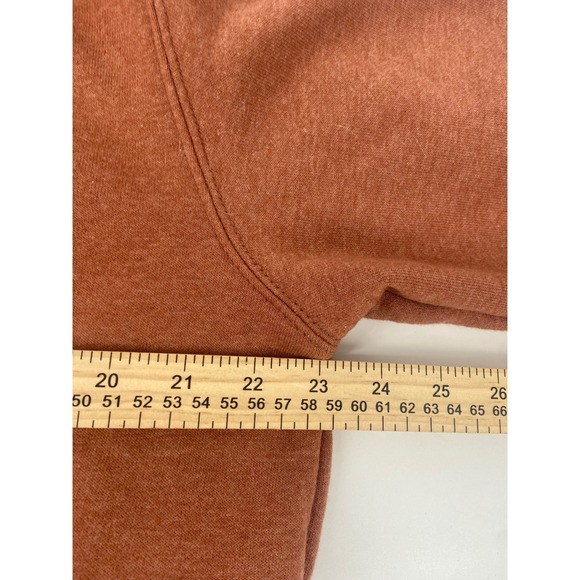 Carhartt Hoodie Sweatshirt Brown Heathered Logo Sleeve‎ Kanagaroo Pocket Med - Picture 9 of 11